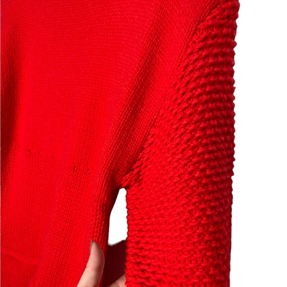 Helmut Lang | NWT Chunky Wool Knit Sweater in Opacity Intarsia Vein Red Small - Picture 7 of 8